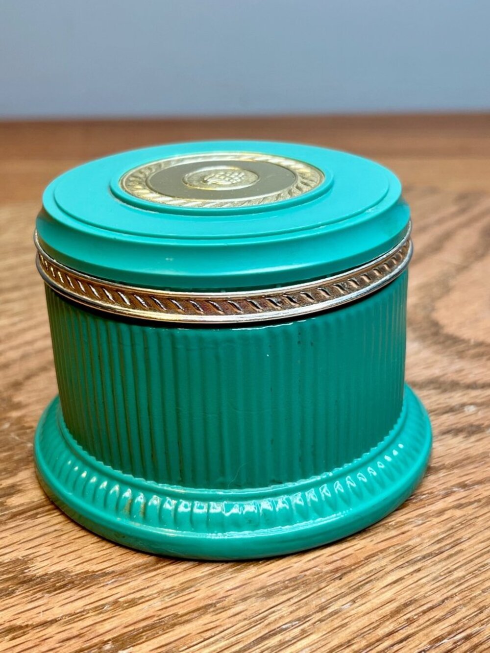 Avon Regence EMPTY Perfumed Skin Softener Green  Glass Jar
